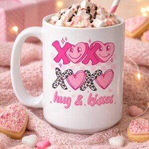 XOXO Hug & Kisses 15 oz. White Ceramic Coffee Mug